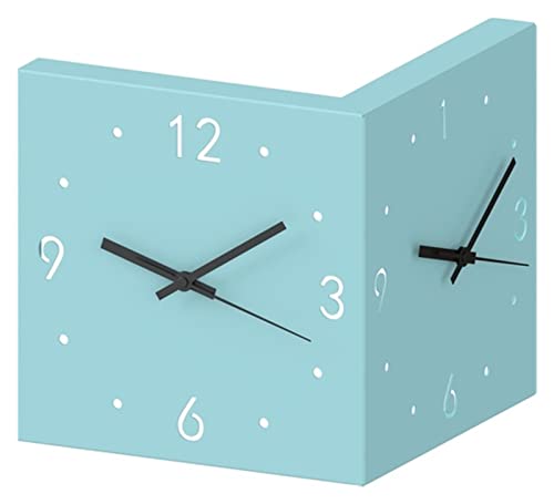 Horloge d'angle de coin silencieuse et grand cadran double face moderne