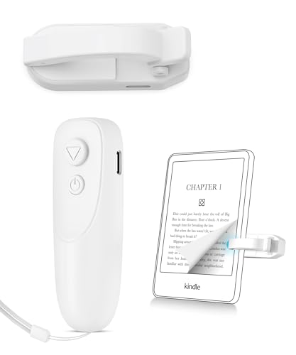 Fuloview Remote Control Page Turner for Kindle Paperwhite Kobo eReaders, Page Turner Clicker with Wireless Remote Compatible with iPad, Tablets, Cellphones-White