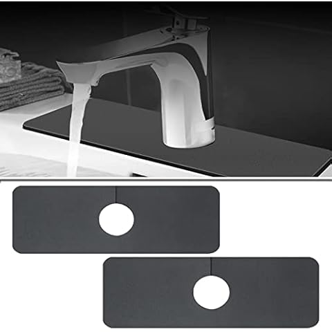 Professional Sink Faucet Mat, Water Splash Guard for Sink Faucet, Absorbent Sink Drip Catcher, 15" Ternal Sink Mat, Dish Drying Pad Behind Faucet, Drip Mat for Kitchen Bathroom, Farmhouse, RV- 2Pack Cover