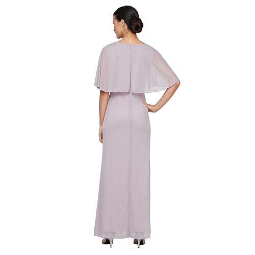 Image of S.L. Fashions Women's Glitter Mesh Stretch Dress W /Shoulder Embellishment Formal Long Gown, (Petite and Regular Sizes)
