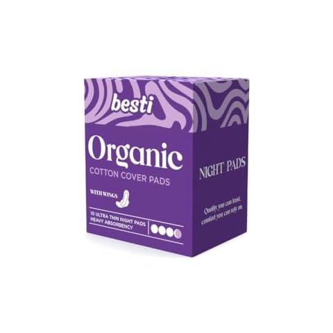 Besti 100% Organic Cotton Overnight Pads (10 Count) Cover