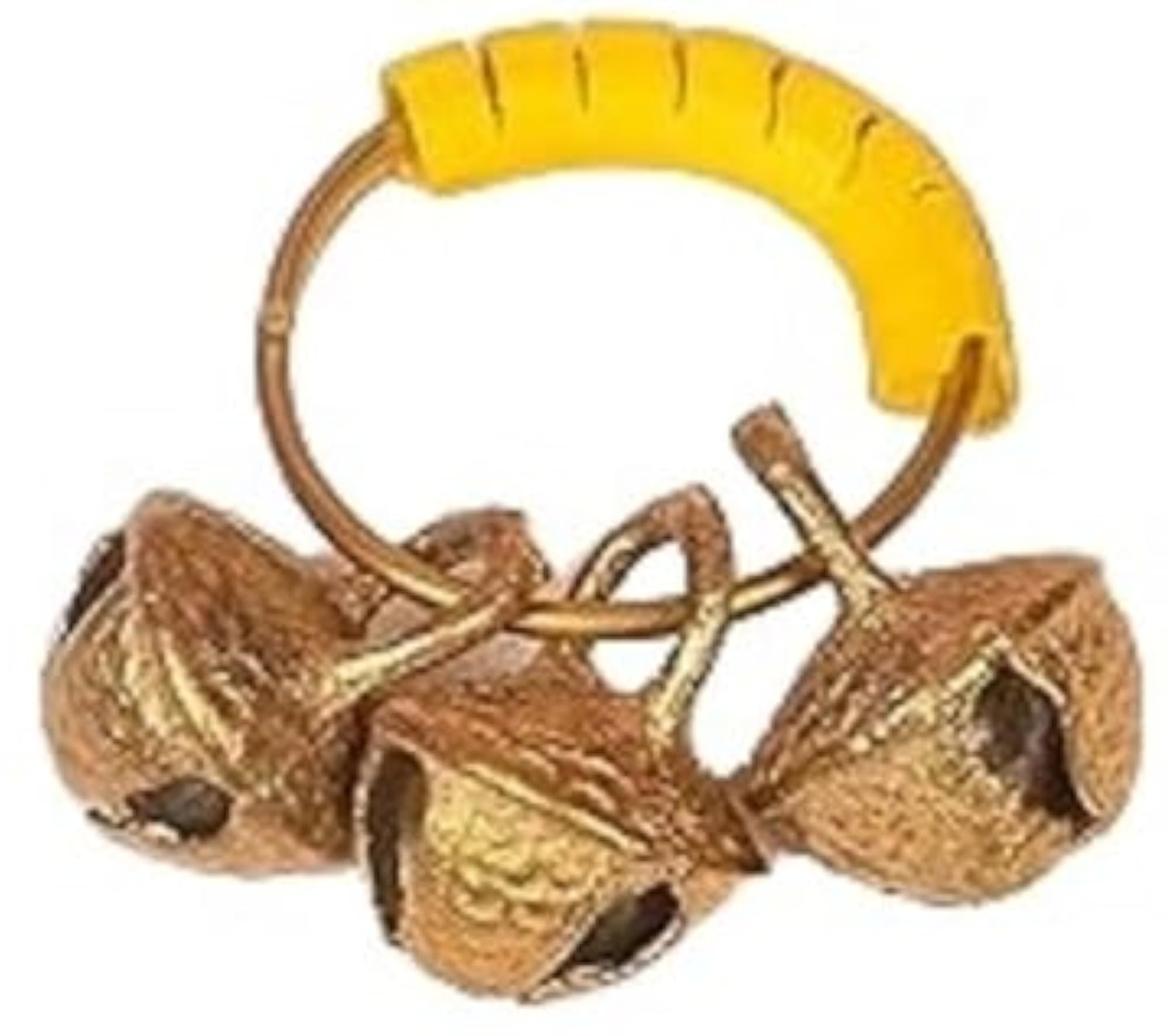 Unisex Yellow Rubber Kadi Brass Ghungroos, Finger Ring Gift