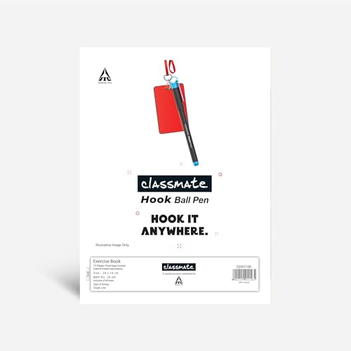 Classmate Notebook | 72 Pages | Single Line | 24.0cm x 18.0cm | Pack of 4 | Ruled Notebook for School Students