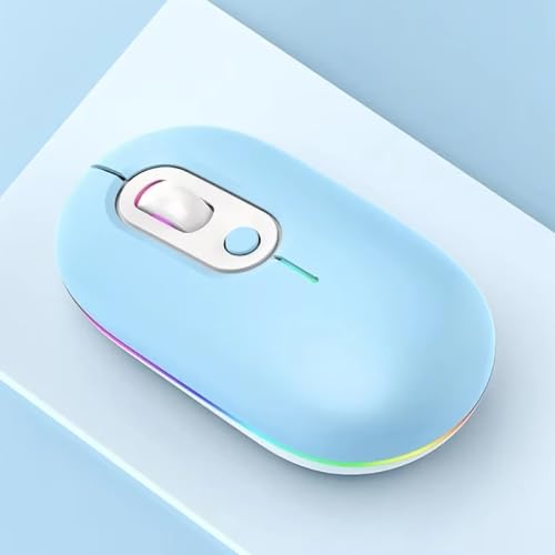 CARE CASE Wireless+Bluetooth Rechargeable Illuminated Silent Mouse with Light 2 Modes (Colour Random White Pink Black Blue Green)-picture-16