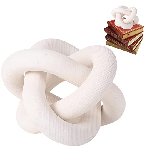 Pratvider Decorazione Catena ad Anello in Legno | Decorazioni per tavoli con Catene in Legno per tavolini, Libri, scrivanie | Catena Decorativa con Nodi per Ingresso, Balcone, Cucina