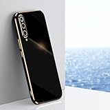  YUMESS Étui de téléphone avec Support d\'anneau carré plaqué pour Samsung Galaxy A50S A30S A50 A7 2018 A30 A70 Housse de Support en Silicone de Luxe, ZB Noir, A50S