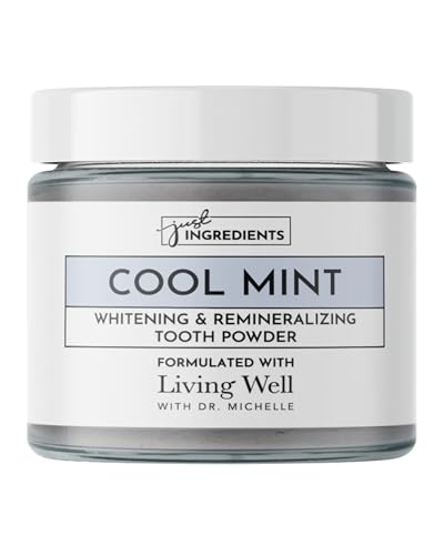 Just Ingredients Whitening Remineralizing Tooth Powder | 60 Day Supply | Toothpaste with Water Activated Formula | Use with Toothbrush for Baking Soda Powered Teeth Whitening | Essential Oils Formula