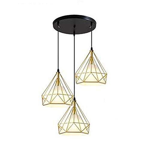 Chandelier E27 trois têtes en fer marron YRYRYW pour bar et salon