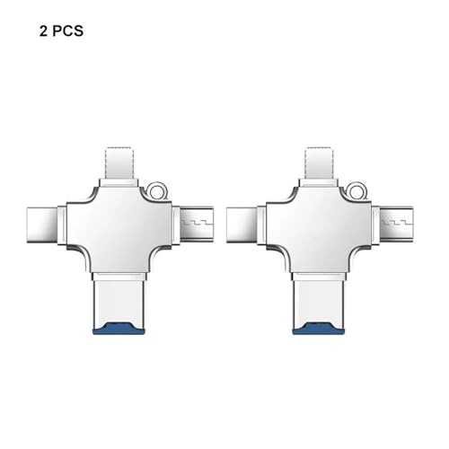 Adaptador USB C OTG 4 en 1 con lector de tarjetas tipo micro USB y Lightning para tableta 2