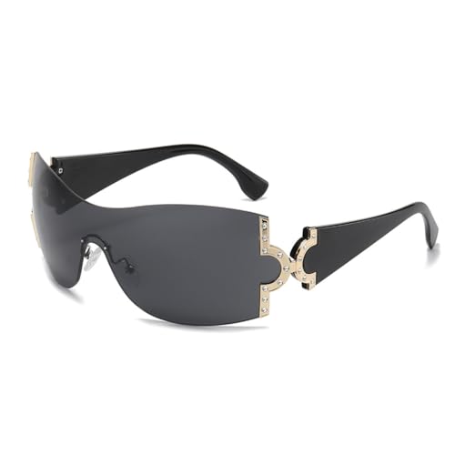 Lunettes de soleil surdimensionnées goggle noires pour vos festivals et sorties mode