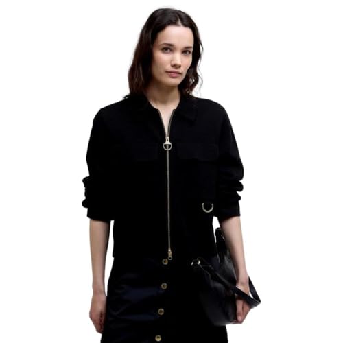 Barbour Women's Alma Knitted Jacket, Black Sand (US, Numeric, 6,