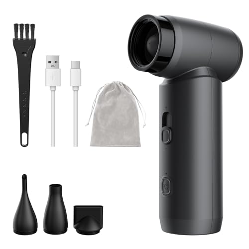 Accesorios De Computadoras, Personal Computer Aire Comprimido Eléctrico, Plumero de Aire Comprimido de 150000RPM, Ajuste de Aire Continuo, Soplador de Aire para PC con Batería Recargable de 6000mAh, Kit...