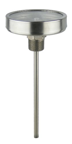 REOTEMP AA0601F69 Stainless Steel Bi Metal Thermometer, 6" Stem, 1/2" NPT Connection, 3" Dial, 50 to 550 Degrees F, Back Mount