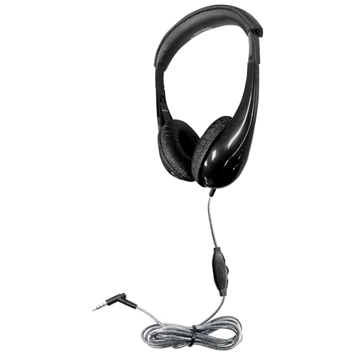 HamiltonBuhl Motive8 Mid-Sized Multimedia Headphone with in-line Volume Control , Black