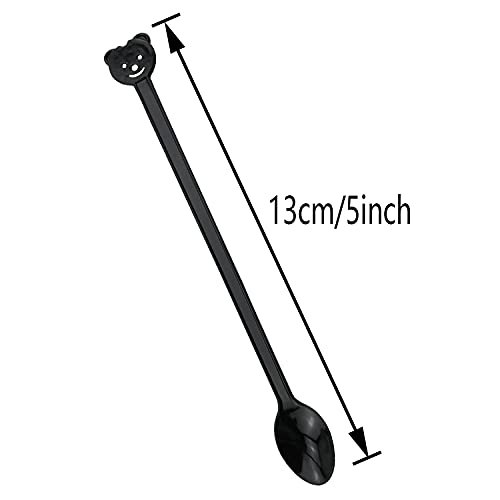 200PCS Disposable Long Handle Plastic Coffee Stirrer Spoon Sticks, Plastic Drink Stirrer Sticks, Mini Tea Stirrer Spoon for Coffee Cocktail