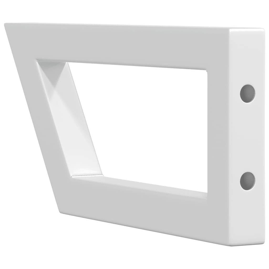 Supporti angolari per lavabo, 2 pezzi, bianco, trapezoidali, in acciaio, supporto per scaffale, tavola, piastra in legno, parete, pavimento, officina, garage, cantina, costruzione, mobili