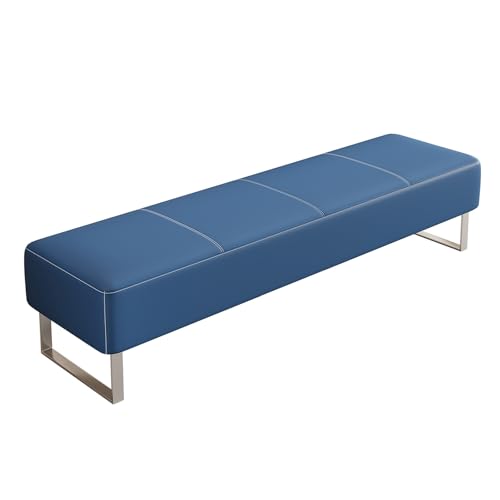 VUBYSG Comfortable Black Synthetic Leather Reception Chair for, Office, Airport, Salon - Stylish Bench Sofa Dimensions 180.3 x 40.6 x 40.6 cm,Azul-120x40x40cm,Azul-120x40x40cm