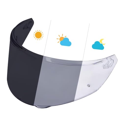 Image of PSLER Photochromic Helmet Visor for K3 (E2206),Only for S /M /L Size | Only for S /M /L K3 Helmet Size,Impact-Resistant ,UV400 Protection, Motorcycle Tinted Face Shield for K3 DOT(E2206) Replacement