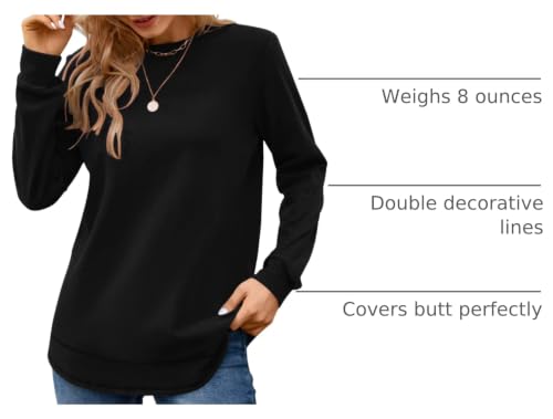Image of MOLERANI Sweatshirts for Women Casual Long Sleeve Crewneck Shirt Tunic Tops | Pullovers, Soft Lightweight Warm Fabric, Loose Fit, Fall Winter Trendy Clothes, Daily Wear, Workout, Outdoor Outfits