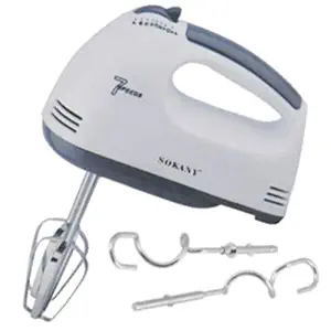 FRESHOME Hand Mixer Beater Blender Electric Cream Maker for Cakes with Base 7 Speed Control and 2 Stainless Steel Beaters, 2 Whiskers (SS)