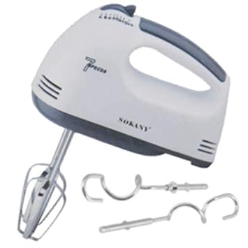 FRESHOME Hand Mixer Beater Blender Electric Cream Maker for Cakes with Base 7 Speed Control and 2 Stainle