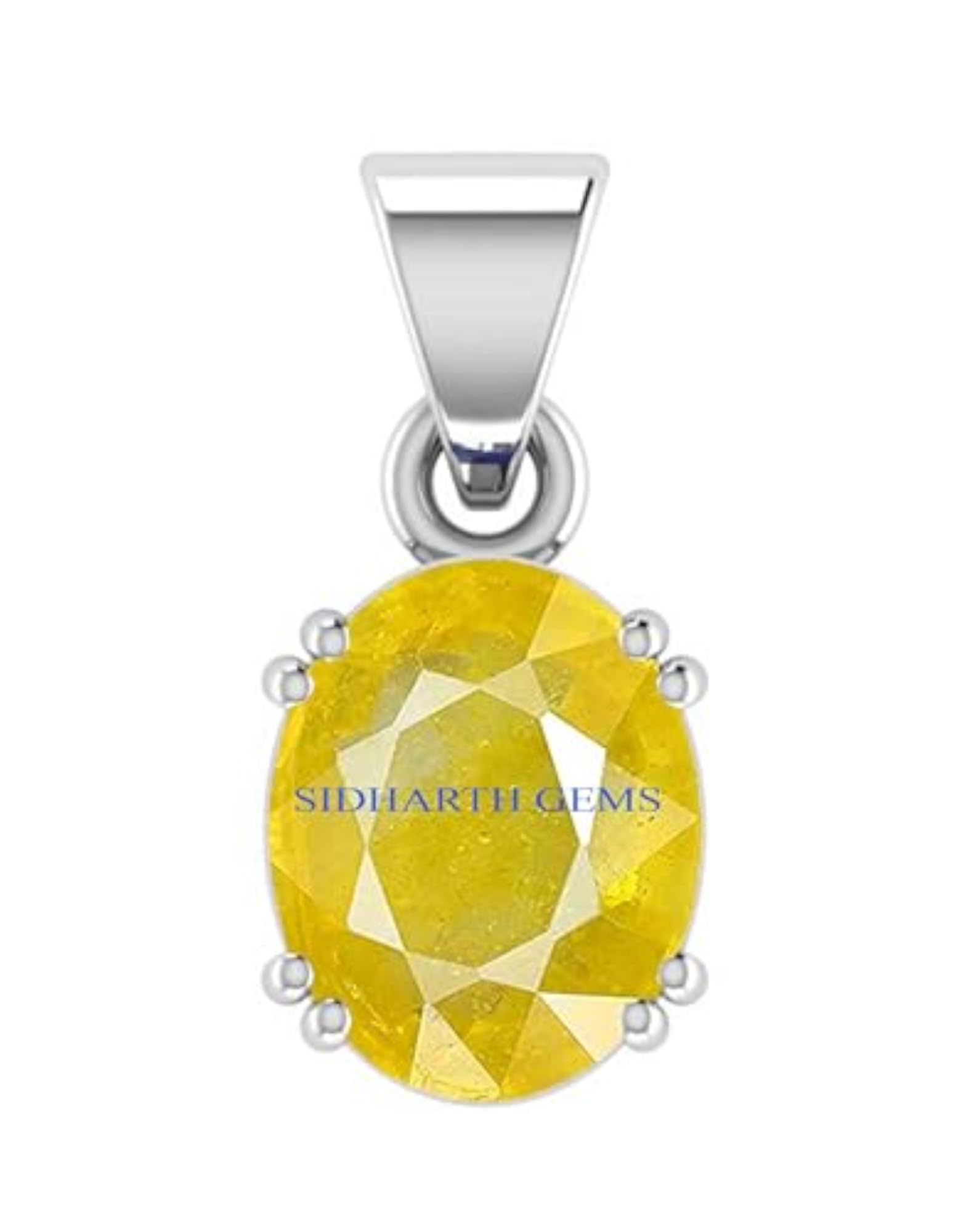 10.25 Ratti Astro Energized Yellow Sapphire Silver Plated Pendant