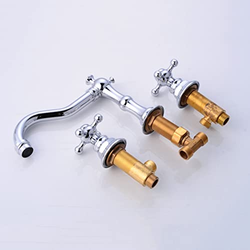 Robinets de lavabo à double levier EuropUPC de style traditionnel brillant