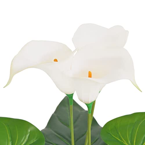 Plante Artificielle Lis Calla Haut de Gamme Tige Bois Véritable 85cm - 3