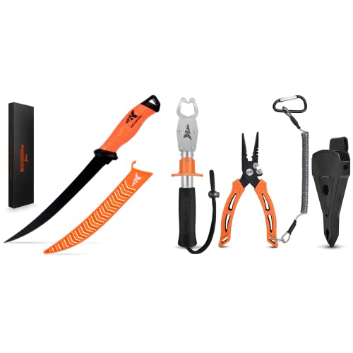 KastKing 9'' Filet Knife and Fishing Pliers with Fish Lip Gripper