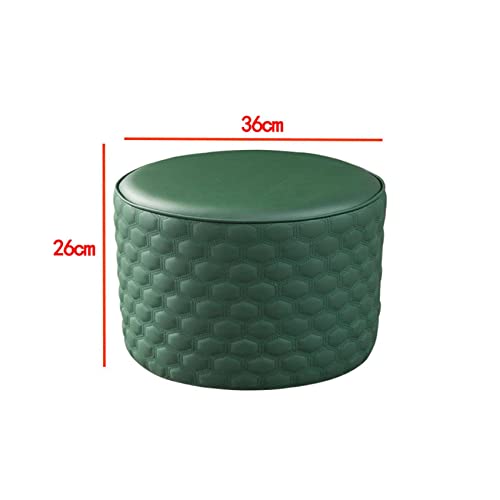 Pouf en cuir vert compact pour optimiser les petits salons - 4