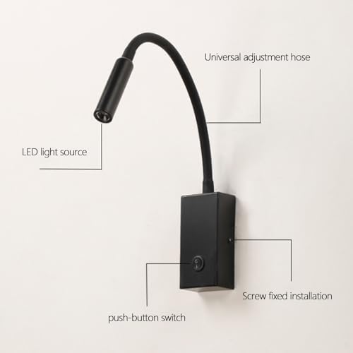 Luz de pared interior regulable en orientación con interruptor para foco de dormitorio 2