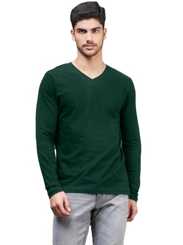 Image of INKKR Men's Solid Plain V-Neck T-Shirt