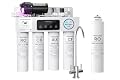 Waterdrop T4-A Alkaline pH+ Reverse Osmosis System Bundle with RT-CF Replacement Filter, Dual Flow, NSF/ANSI 372 Certified, 10-Stage Tankless Undersink RO Water Filter, 450 GPD, 2:1 Pure to Drain