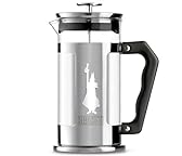 Bialetti Cafetière Piston Preziosa Bialetti 1 L, Verre borosilicate, Acier inoxydable, Marron, 8 Tasses