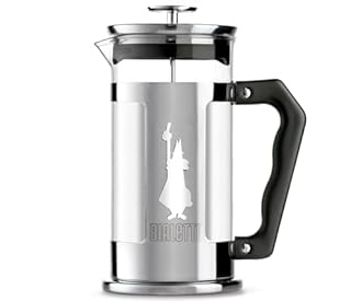 Bialetti Cafetière Piston Preziosa Bialetti 1 L, Verre borosilicate, Acier inoxydable, Marron, 8 Tasses