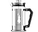 Bialetti Kaffeepresse Preziosa, French Press Filter für Kaffee oder Tee, Gehäuse aus Edelstahl und Behälter aus Borosilikatglas, spülmaschinenfest, 1 Liter, 8 Tassen, Silber