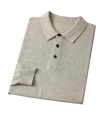 Men's Long Sleeve Polo Neck Wool Sweater Business Casual Solid Pullover Bottoming Top