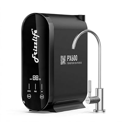 Frizzlife 600GPD Reverse Osmosis Water Filter System, NSF/ANSI 58&53&42&372 Standard, 11 Stage Tankless RO Water Filter, Under Sink Water Filtration, 2:1 Pure to Drain, Reduces TDS, PX600-Black
