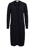Lange Strickjacke Vila Clothes Damen VIRIL L/S Long Knit Cardigan-NOOS Strickjacke, Blau (Total Eclipse Detail:Melange), XL