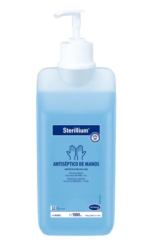 Sterillium, Hidroalcohólico, Desinfectante de Manos, Antiséptico, Amplio Espectro de Acción, Aporta Hidratación, Protección y Suavidad, Color Azul (500 ml)