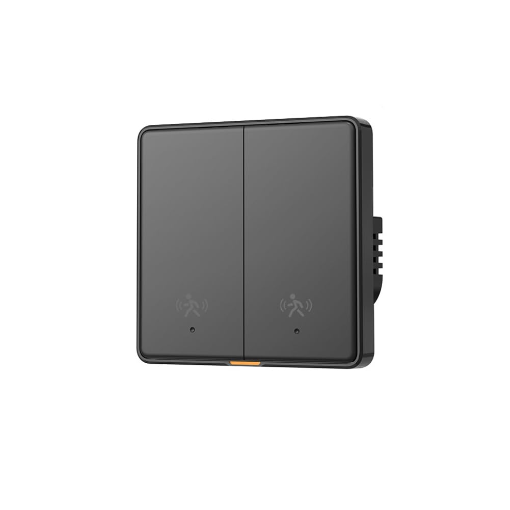 UDSKNV[KSL Tuya Smart WIFI Light Switch with 5M Radar Human Motion Detection Alarm Sensor No Need Neutral Wire Switch 2Gang