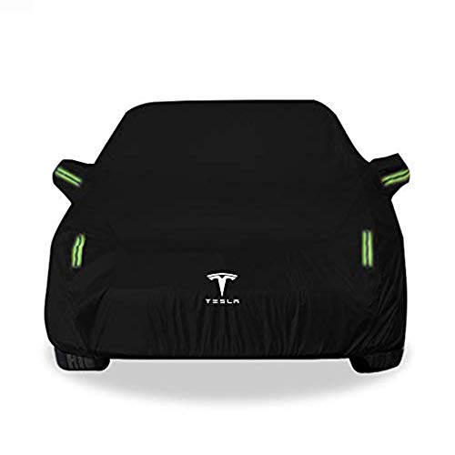 Compatible Con Tesla Model 3 / Model S / Model X / Resistente Al Agua Cubiertas Exteriores Completas Láminas De Protección Contra El Hielo Accesorios Para Autom(Color:Negro (Plus Velvet),Size:Model 3)