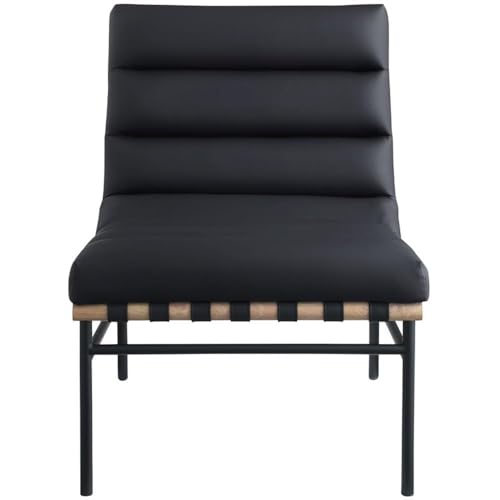 Sillón Plegable Cuero Sintético Negro miniatura 7