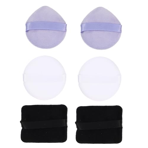 CALLARON 6pcs Setting Powder Puff Triangle Puff Super Soft Puff Fluffy Makeup Sponges for Foundation Dusting Women Mini Puff Loose Puff Cosmetic Triangular Sponge Pads Pure Cotton