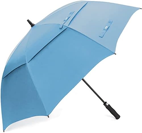 G4Free 62 Inch Automatic Open Golf Umbrella Extra Large Oversize Double Canopy Vented Windproof Waterproof Stick Umbrellas(Sky Blue)