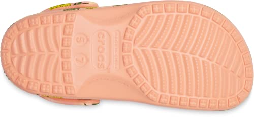 Image of Crocs Unisex-Adult Classic Seasonal Print Clogs, Papaya /Multi, 9 Men /11 Women