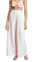 PATRORNA Women Wide Leg Flared Palazzo (PT8A73_Off-White_XL) Relaxed