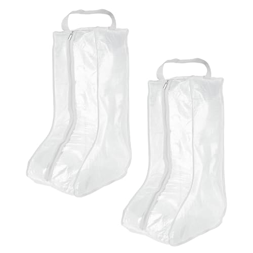 uxcell 2Pack Boot Storage Bag Portable, PVC Shoe Storage Bag with Zipper Clear Boots Cover Protector...