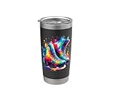 Bunte Splash-art-eislaufschuhe Schlittschuhläufer Doppelwandiger Edelstahl-Thermobecher