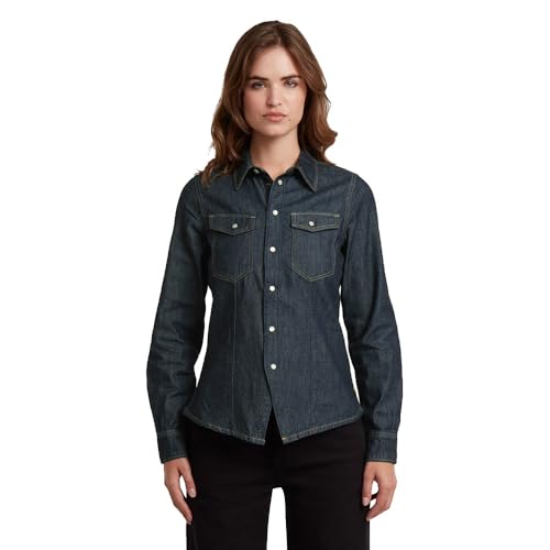 G-STAR Camisa Kick Slim para Mujer, Azul (rinsed D27925-D539-082), XL